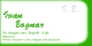 ivan bognar business card