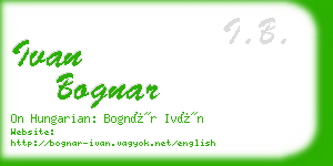 ivan bognar business card